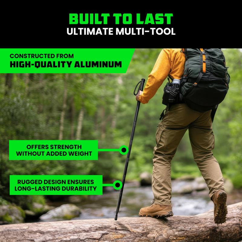 Tactical Hiking Stick w/ Integrated Survival Kit